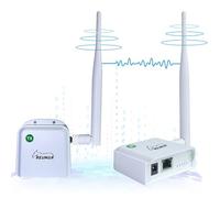 WiFi HaLow, puente inalámbrico 802.11ah, WiFi Halo punto a punto acceso inalámbrico de largo alcance con antena de alta ganancia 20DBI, repetidor de puente aéreo Ethernet soporta una distancia de