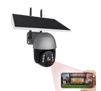 Wifi inalámbrico con cámara solar exterior, cámara wifi inalámbrica exterior,1080p Cam de seguridad solar con monitor | Visión nocturna a color de 3 millones de píxeles monitor de audio de 2 vías para