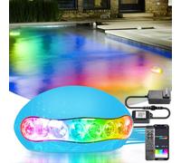 Wifi Intelligence RGB + IC 18W LED Pool light, submarina, modo musical, función de cronometraje, disponible con Google Home Assistant/alexa, dc5v ip68 Pool light, con cable de 5 metros