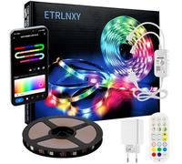 WiFi Luces LED 5 Metro, RGBIC Tiras LED con Control por Alexa y Google Assistant y App,Inteligente Control Segmentado Modo Música y Escena Arcoíris para Luce RGB IC Habitación Gaming,Fiesta,Dormitorio