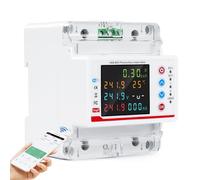 Wifi Medidor de consumo electrico 100A 220V AC Contador electrico wifi medidor bidireccional Tuya APP Smart medidor contador luz de sub/sobrecorriente/retardo/tiempo/protección contra fugas.