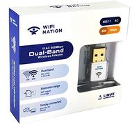 WiFi Nation® WiFI Dongle Mini 802.11ac AC600 Adaptador WiFi USB, dongle de Internet, chipset: Realtek RTL8811AU, doble banda 2.4GHz o 5GHz, compatible con Windows, MacOS y Linux, color blanco