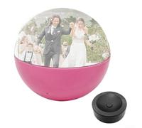 WiFi para bola de video de cristal 7CM con luces LED para pantallas digitales personalizadas de momentos especiales adecuado para celebraciones y decoración del hogar (rosa)