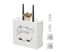 WiFi Router Shelf - WiFi Router Storage Box | Router Rack Desktop Storage Box | Space-Saving WiFi Box for TV Set-Top Boxes Fortune Cat Router Hider Box for Wall