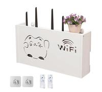 WiFi Router Storage Box - Wall Mounted Router Hider Box, No Drilling Space-Saving Rack, Conceals Routers, TV Set-Top Boxes, and Remote Controls, Home Organization Accessory for Living Room, Bedroom, o