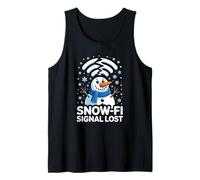 WiFi Snow-Fi Signal Lost Funny Winter Pun Apparel Snowman Camiseta sin Mangas