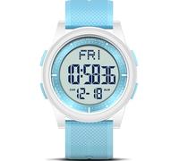 WIFORT Reloj digital para hombre y mujer, 5 ATM, resistente al agua, reloj deportivo con alarma, cronómetro, cuenta regresiva, zona horaria dual, ultradelgado, pantalla panorámica, reloj digital para