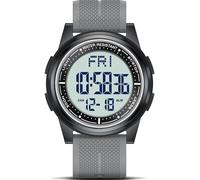 WIFORT Reloj digital para hombre y mujer, 5 ATM, resistente al agua, reloj deportivo con alarma, cronómetro, cuenta regresiva, zona horaria dual, ultradelgado, pantalla panorámica, reloj digital para