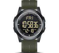 WIFORT Relojes para hombre impermeables para deportes, reloj digital para hombres, ultradelgado y visión de ángulo amplio, reloj militar, cuenta regresiva, doble zona horaria, tiempo dividido