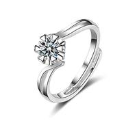 Wiftly - Anillo de boda de plata 925 ajustable, regalo de cumpleaños y Navidad, Plata
