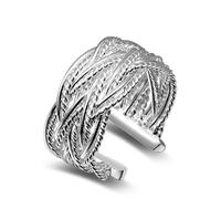 Wiftly - Anillo de plata para hombre, diseño étnico con anillo de plata hipoalergénica, ajustable, retro, Plata, sin piedra