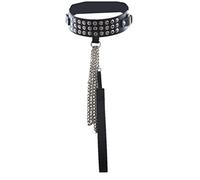 wiftly Cuello bandas Mujer Hombre Bondage Collar con cuerda remachadora de cuero PU Gay s & M ajustable adulto Esclavo Cuello Sex de juguete