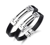 Wiftly Pulsera deportiva de silicona para hombre con brazalete de acero inoxidable dorado negro plateado (dorado)