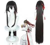 Wig Anime Cosplay Anime Hell's Paradise Yamada Asaemon Sagiri Cosplay Peluca Jigoku Raku Marrón Oscuro Largo Cola de Caballo Peluca + Gorro de Peluca