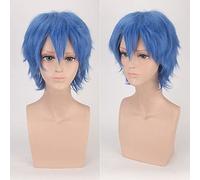 Wig Anime Cosplay Wig for Halloween Fashion Christmas Party Dress Up Wig Cos Wig Juvenile Reverse Warped Short Hair Color Universal Men's Wig Cosplay Anime Wig Color:002-40[Color:Pl-002-27#hellblau]