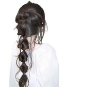 Wig Braids Women, Natural Fluffy Bubble, Summer Ins Style Claw Clip, Synthetic Hair Ponytail(5PCS Brown black)
