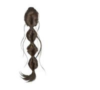 Wig Braids Women, Natural Fluffy Bubble, Summer Ins Style Claw Clip, Synthetic Hair Ponytail(Cold Brown)