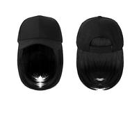 Wig Cap Gorra de béisbol Peluca Sombrero sintético con peluca pelo natural Pelucas Bobo Ajustable Mujer(2)