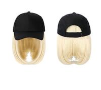 Wig Cap Gorra de béisbol Peluca Sombrero sintético con peluca pelo natural Pelucas Bobo Ajustable Mujer(8)