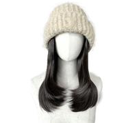 Wig Cap Gorro de peluca for mujer, gorro punto, pelo largo, fibra sintética resistente al calor aspecto natural, adecuado for uso diario en fiestas(01)