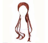 Wig Cosplay Black Widow Rambut Sintetis Kepang Keriting Panjang