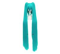 Wig For 5 Colors Vocaloid Miku Cosplay Wig Long Heat Resistant Synthetic Hair Clip Ponytails Wigs + Wig Cap OneSize 21