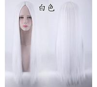 Wig for Anime Basic 80 cm Long Straight black cosplay wig Women Universal Cartoon Synthetic hair white black Central Parting Wigs 80cm common long white wig 80cm