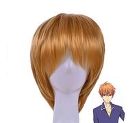 Wig for Anime Fruits Basket Cosplay Soma Souma Kyo Short Orange Straight Wig Heat Resistant Synthetic Hair Men Cosplay Wig + Wig Cap