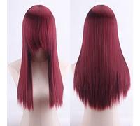 Wig for Anime Wigs Cosplay Christmas Cosplay Anime Wig High Temperature Silk Rose Net Colorful 60Cm Thickening Long Straight Hair Color:Zf60-13 Thickening