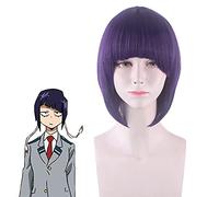 Wig for Anime Wigs Cosplay Christmas Cosplay Wig Ear Horn Ringing Fragrant Purple Black Mixed Color Short Hair