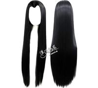 Wig for Anime Wigs Cosplay Christmas Wig Sansei Iii Shili Peach Blossom Night Flower Wig 100Cm Black Beauty Tip Costume Wig Color:Pl-183 (Black) 80Cm Thicker