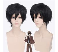 Wig for Bungo Stray Dogs Edogawa Ranpo Cosplay Anime Game Wig 30 cm Short Black Synthetic Hair for Costume Halloween Party