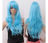 Wig for Carnival Nightlife CluI Party Dress Up Wig Cos Anime Wig 70Cm Long Curly Hair Cosplay Color Stage Headgear Color: Light Blue K048-12