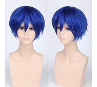 Wig for Carnival Nightlife CluI Party Dress Up Wig Cos Wig Juvenile Anti-Curled Short Hair Color Universal Men'S Wig Cosplay Anime Wig Color:Pl-002-11# Royal Blue