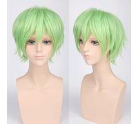 Wig for Carnival Nightlife CluI Party Dress Up Wig Cos Wig Juvenile Anti-Curled Short Hair Color Universal Men'S Wig Cosplay Anime Wig Color:Pl-002-20#Apple Green