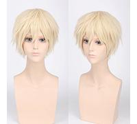 Wig for Carnival Nightlife CluI Party Dress Up Wig Cos Wig Juvenile Reverse Warped Short Hair Color Universal Men'S Wig Cosplay Anime Wig Color:Pl-002-13#米色