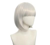 Wig for Carnival Nightlife CluI Party Dress Up Wig Cosplay Nightclub Show Bar Oblique Bangs Female Short Hair Pink Beige Blue Bobo Bobo Wig Color:K051-4