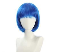 Wig for Carnival Nightlife CluI Party Dress Up Wig Cosplay Nightclub Show Bar Oblique Bangs Female Short Hair Pink Beige Blue Bobo Bobo Wig Color:K051-7