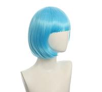 Wig for Carnival Nightlife CluI Party Dress Up Wig Cosplay Nightclub Show Bar Oblique Bangs Female Short Hair Pink Beige Blue Bobo Bobo Wig Color:K051-19