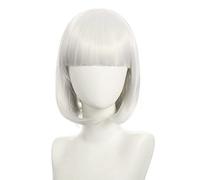 Wig for Carnival Nightlife CluI Party Dress Up Wig Cosplay Nightclub Show Bar Oblique Bangs Female Short Hair Pink Beige Blue Bobo Bobo Wig Color:K051-17