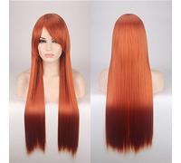 Wig for Carnival Nightlife CluI Party Dress Up Wig Cosplay Wig Color Anime Wig Long Hair Style Headgear 80Cm Straight Hair Color:80Cm Orange K026-14