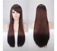 Wig for Carnival Nightlife CluI Party Dress Up Wig Cosplay Wig Color Anime Wig Long Hair Style Headgear 80Cm Straight Hair Color:80Cm Light Brown K026-4