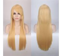 Wig for Carnival Nightlife CluI Party Dress Up Wig Cosplay Wig Color Anime Wig Long Hair Style Headgear 80Cm Straight Hair Color:80Cm Pale Gold K026-9