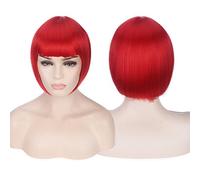 Wig for Carnival Nightlife CluI Party Dress Up Wig Cosplay Wig Nightclub Girl Female Short Hair Bob Head Color Bobo Headgear Color:713-4 (Big Red)