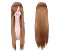 Wig for Carnival Nightlife CluI Party Dress Up Wig Cosplay Wig Universal 80Cm Color Long Straight Hair Style For Men And Women Universal Straight Hair Color:Zf80-03 Light Brown (Rose Net)