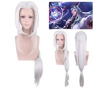 Wig for Carnival Nightlife CluI Party Dress Up Wig King Game Glory Soul Jie Bu Ming Shiyin Cosplay Wig Silver Middle Section