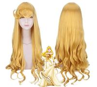Wig for Carnival Nightlife CluI Party Dress Up Wig Movie Princess Elora Cos Sleeping Beauty Yellow Hand Roll Cosplay Anime Wig