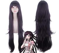 Wig for Carnival Nightlife CluI Party Dress Up Wig Projectile Theory Breaking Projectile Round Dance Sin Wood Tangerine Three Fault 100Cm Black Purple Cosplay Wig