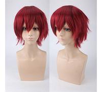 Wig for cos wig juvenile anti-curled short hair color universal men's wig cosplay anime wig color:PL-002-15#dark red