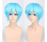 Wig for cos wig juvenile anti-curled short hair color universal men's wig cosplay anime wig color:PL-002-22#sky blue